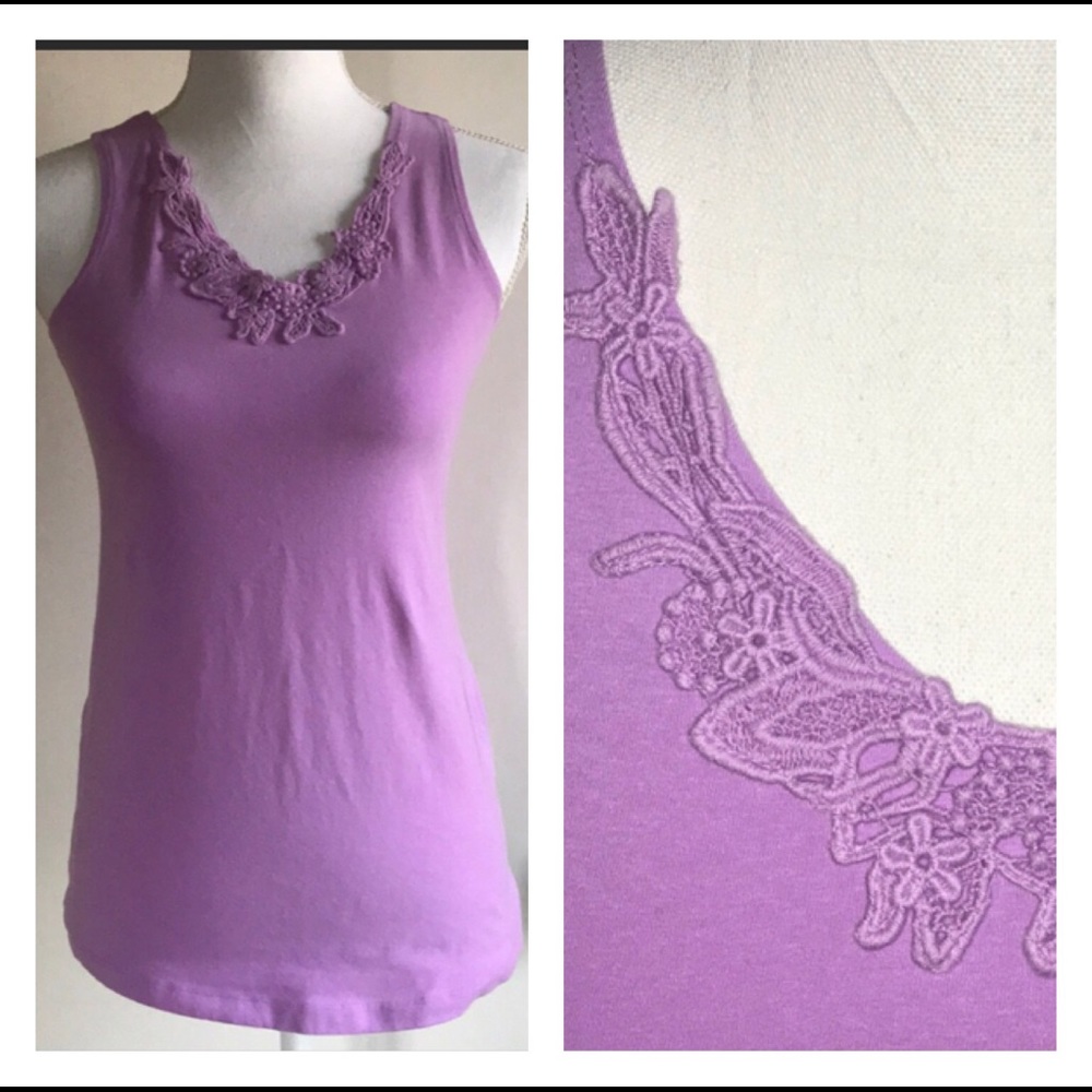 Susan Graver, Light purple cotton tank.